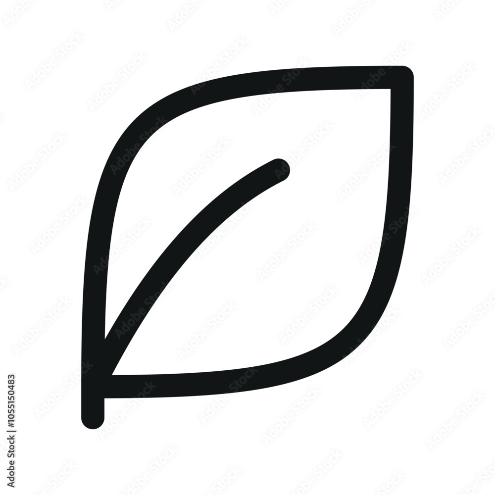 Poster eco leaf ui icon, bio organic simple line user interface vector symbol