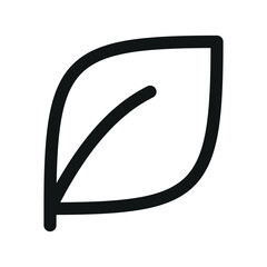Eco leaf UI icon, bio organic simple line user interface vector symbol