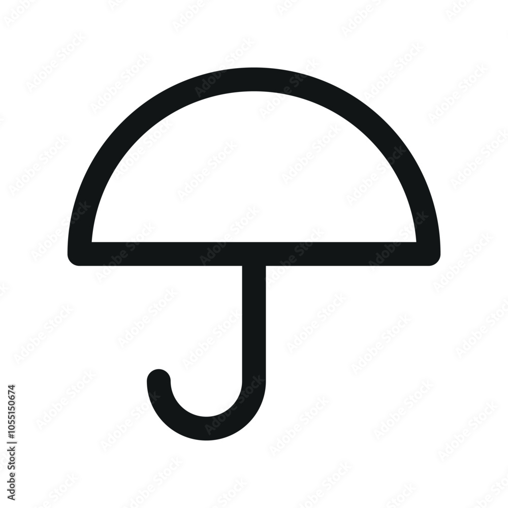 Poster parasol ui icon, umbrella simple line user interface vector symbol