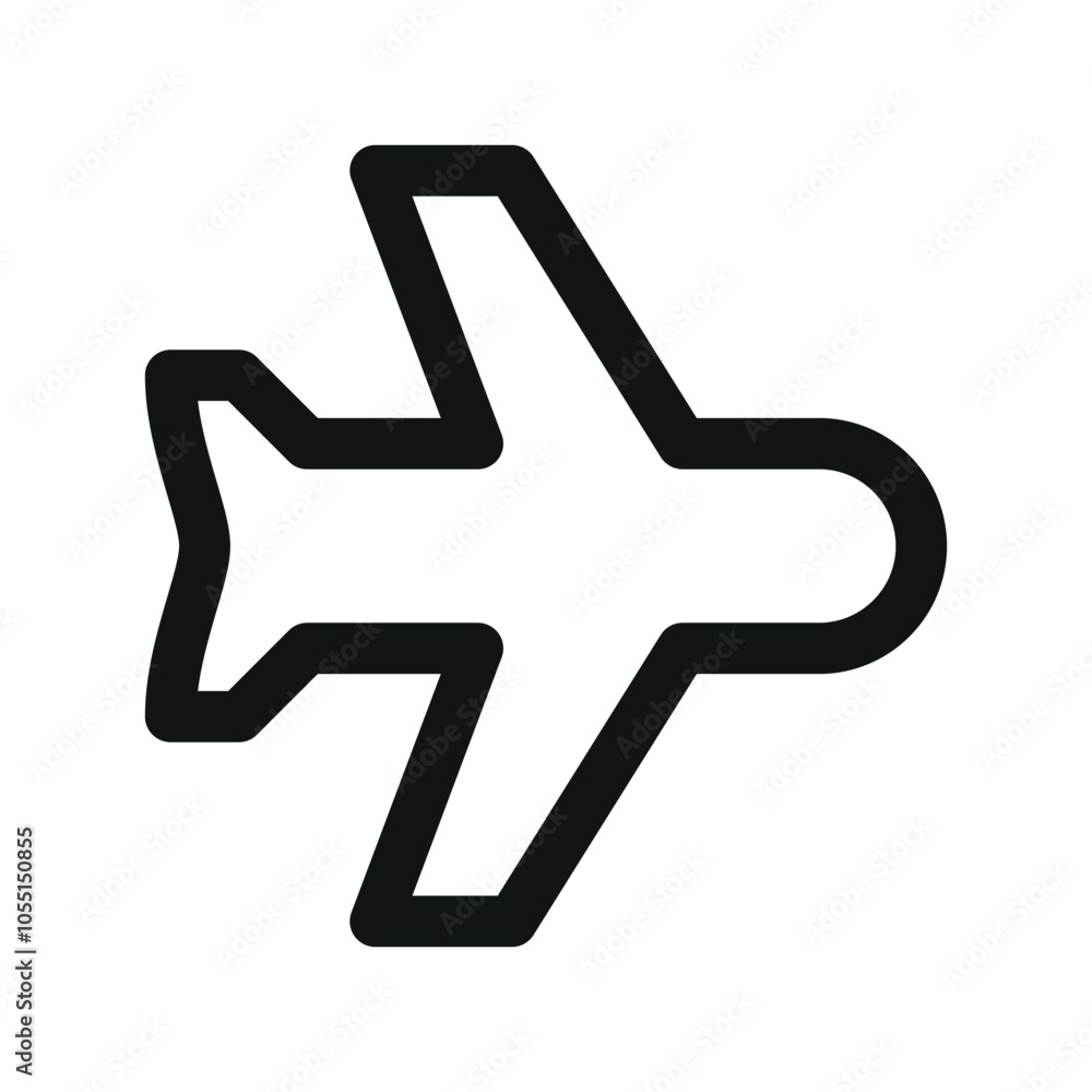 Poster air plane ui icon, airplane mode simple line user interface vector symbol