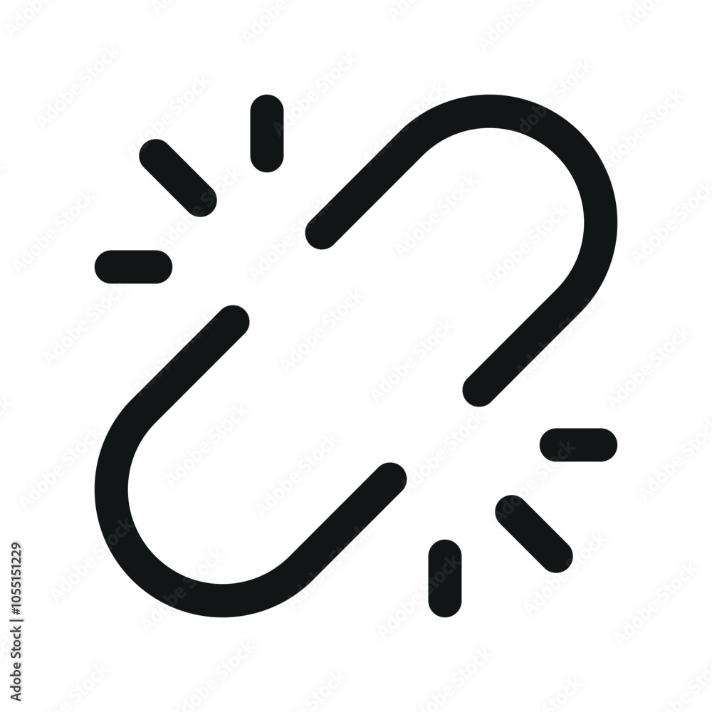Poster unlink ui icon, broken link simple line user interface vector symbol