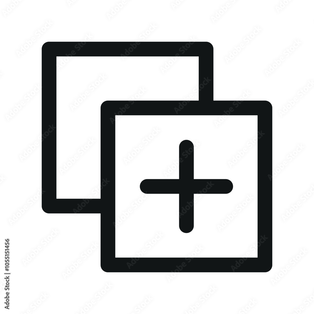 Aufkleber duplicate ui icon, copy object simple line user interface vector symbol