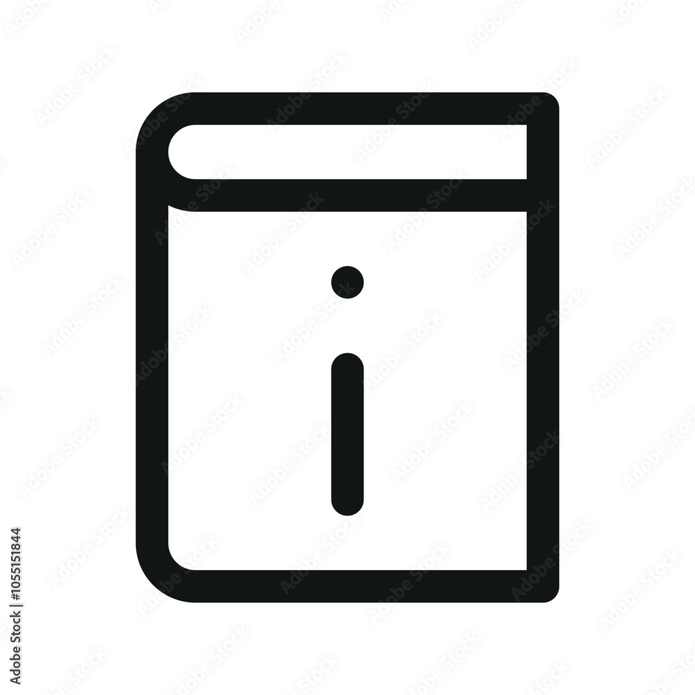 Poster manual book ui icon, information brochure simple line user interface vector symbol