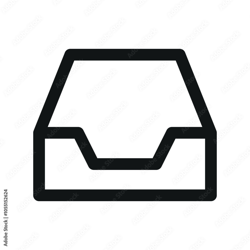 Aufkleber document tray ui icon, file tray simple line user interface vector symbol