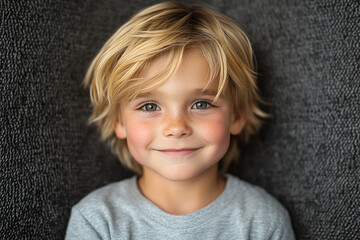 Naklejka premium portrait of an white little boy with a smile