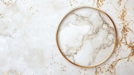 Elegant Gold Frame on Marble Background