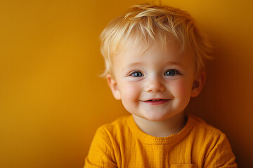 Naklejka premium portrait of an white little boy with a smile