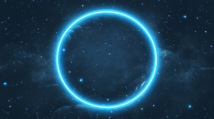 Cosmic Circle: Glowing Light in the Night Sky