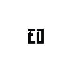 Obraz premium EO monogram logo design letter text name symbol monochrome logotype alphabet character simple logo