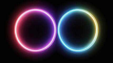 Vibrant Neon Circles Abstract Background