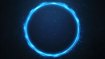 Abstract Blue Glowing Circle on Dark Background