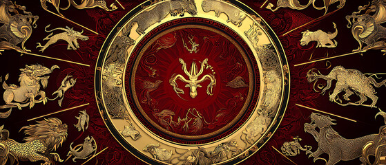 The intricate traditional chinese zodiac wheel a symbol of cultural heritage and astrological beliefs