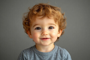 Naklejka premium portrait of an white little boy with a smile