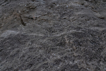Details with the walls of a cave dug by man for the extraction of minerals. Salt from the mine...