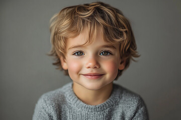 Naklejka premium portrait of an white little boy with a smile