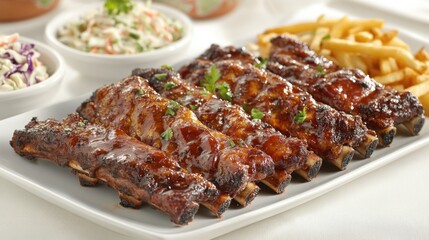 Mouthwatering Barbecue Ribs with Sides Treat