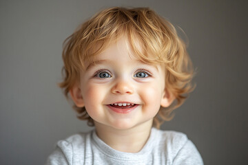 Naklejka premium portrait of an white little boy with a smile