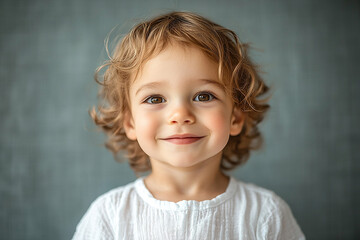 Naklejka premium portrait of an white little boy with a smile