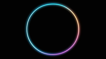Obraz premium Vibrant Neon Circle Abstract Background - Digital Art