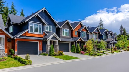 Modern Suburban Homes with Detailed Textures