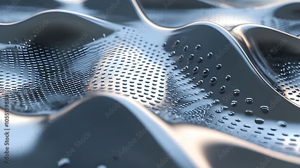 Poster captivating abstract 3d rendered metallic surfaces with smooth reflective textures dynamic lighting 