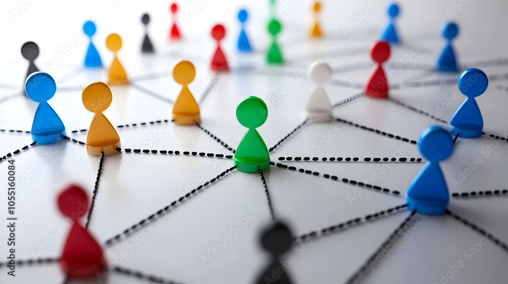 Poster network of business contacts and connections symbolizing professional networking