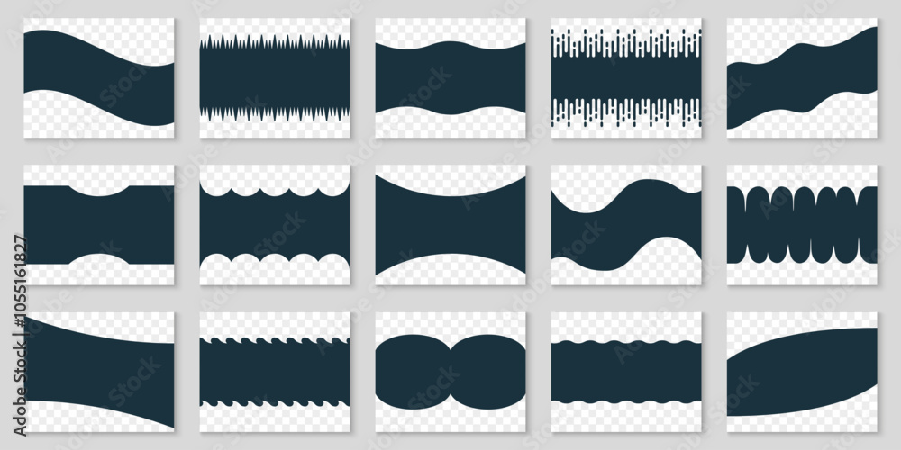 Poster simple decorative website shapes. separator geometric art elements for app, poster and web page. wav