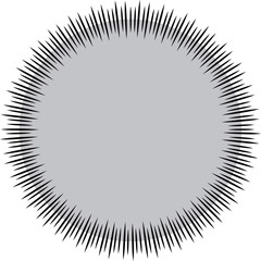 トゲトゲ、びっくりした漫画吹き出し、円形