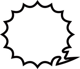 アメリカンコミック風のトゲトゲ、びっくりした漫画吹き出し