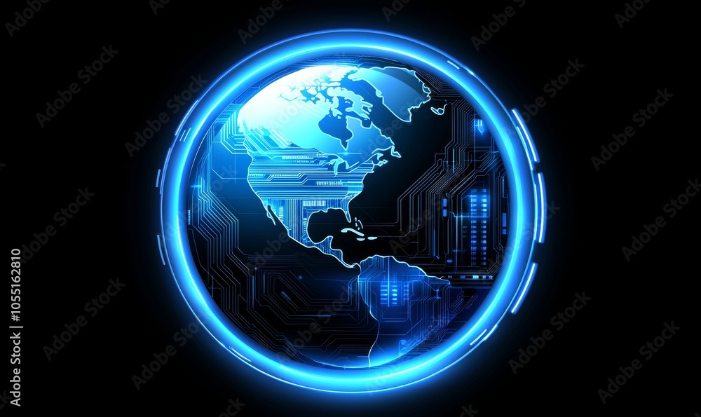 Aufkleber abstract digital network background with glowing connections and data transfer concept