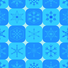 Christmas seamless pattern. Snowflakes, Christmas ball and ornaments background design for decoration on Christmas card, banner, wrapping, wallpaper, textile, fashion.