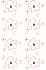 white background with pink flowers