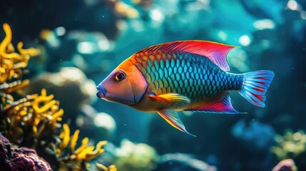 Fototapeta premium Vibrant Tropical Fish in an Underwater Paradise