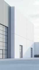 Modern Architectural Facade:  A minimalist,  contemporary building design with clean lines and large windows, exuding a sense of sleek modernity.