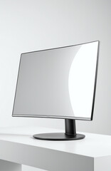 Modern computer monitor mockup for UI/UX and software presentation. High-end display template for digital content showcase.