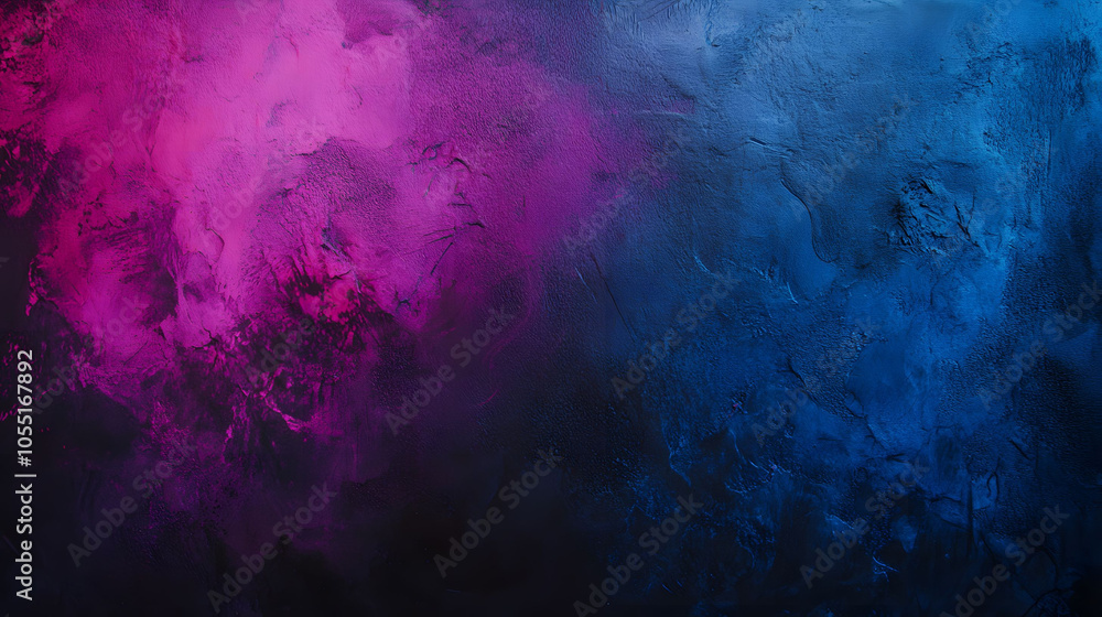 Poster blue background with swirling clouds and a flowing pattern, featuring hints of smoke and light for a