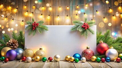 Create a Large White Banner for festive holiday messages, perfect for customizable Christmas or New Year announcements. Ideal space for your personalized text and greetings.