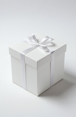 Obraz premium Elegant gift box mockup for premium product presentation. Luxury packaging template with pristine surface for brand showcase.