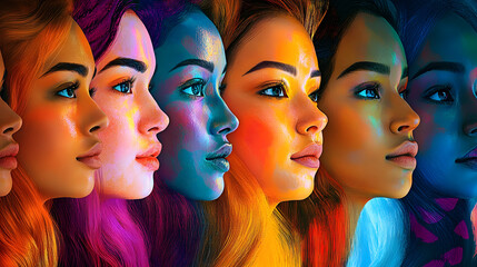 Obraz premium A Colorful Representation of Female Diversity