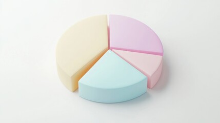 Obraz premium Colorful Pie Chart Representation on a White Background
