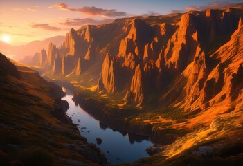 Obraz premium dynamic landscapes exhibiting unique landform variations dramatic natural patterns under varying light conditions, terrain, elevation, texture, mountain