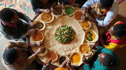 A Traditional Ethiopian Feast:  A Celebration of Community and Flavor