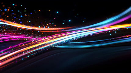 Bright blue laser lights create a glowing, futuristic backdrop with dynamic patterns and textures, blending energy and motion in a captivating design