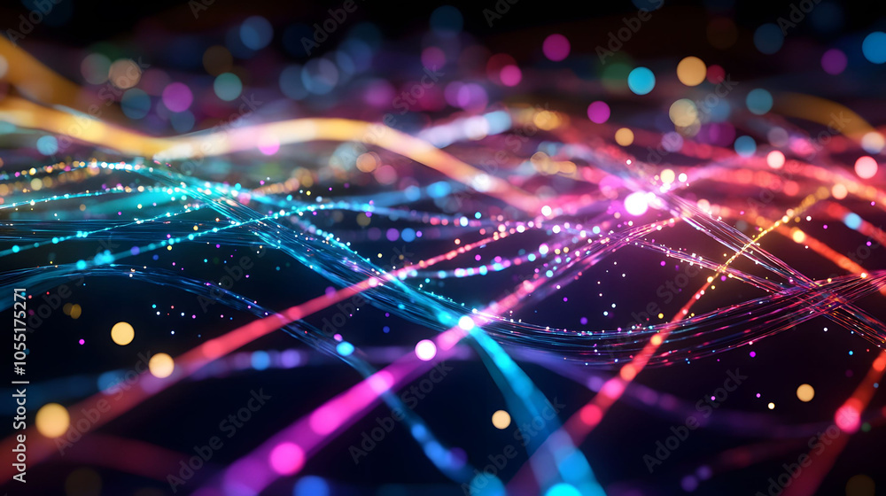 Poster bright blue laser lights create a glowing, futuristic backdrop with dynamic patterns and textures, b