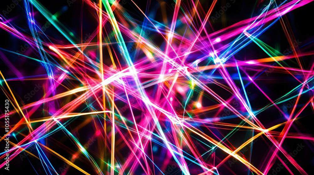 Poster bright blue laser lights create a glowing, futuristic backdrop with dynamic patterns and textures, b