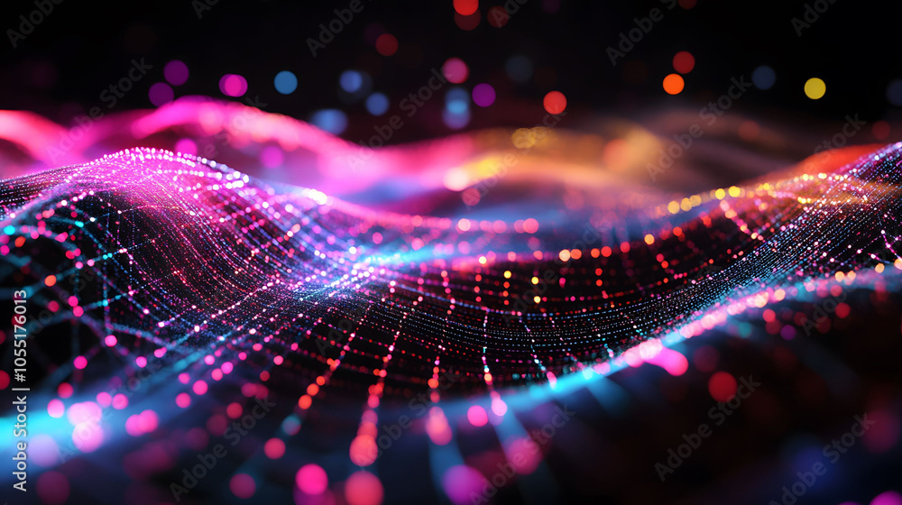 Poster bright blue laser lights create a glowing, futuristic backdrop with dynamic patterns and textures, b