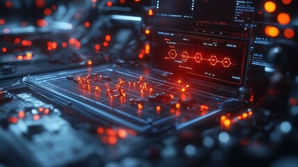 Fototapeta premium Exploring the intricacies of advanced technology a glimpse into the future of data processing and visualization