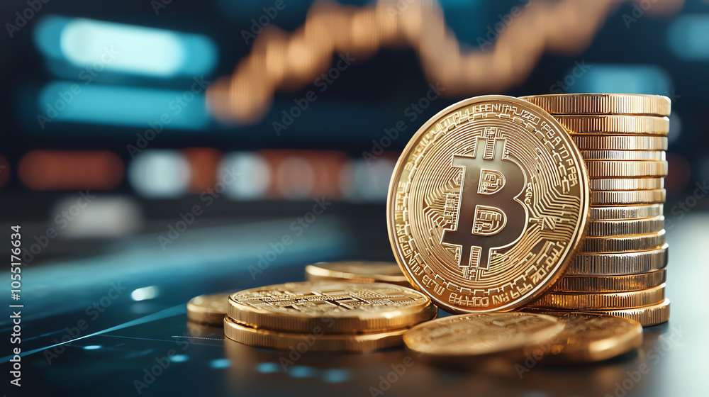 Aufkleber stacked coins with a line chart overlay, capturing the changing trends in cost and value over time