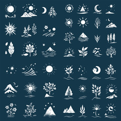 Nature and Sun Symbols Collection