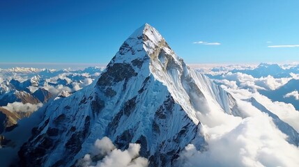 Majestic Peak of the Himalayas Under Clear Skies